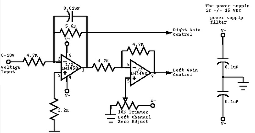 Mono to Stereo Audio Signal Circuit Converter | Circuit Diagram